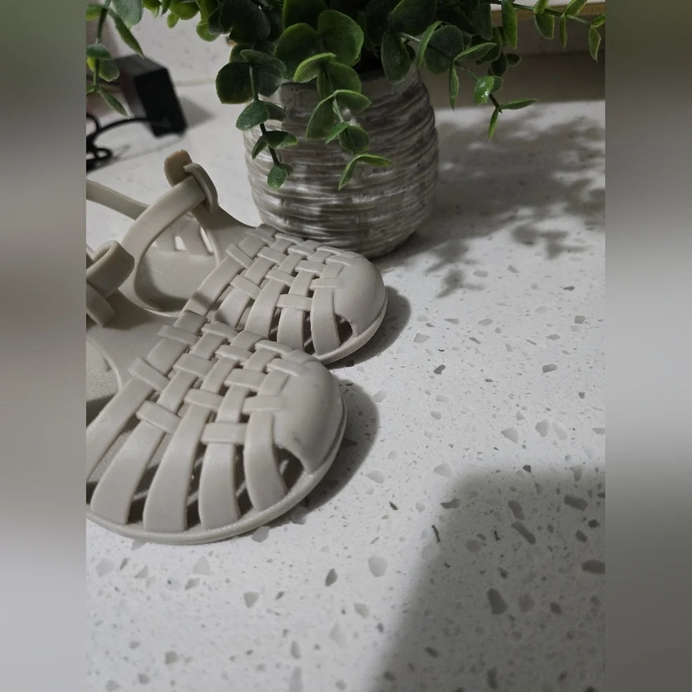 Kids Beige Woven Sandals